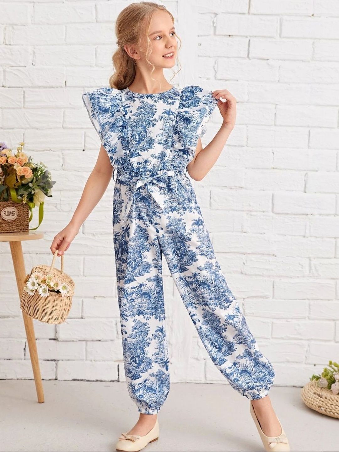 BAESD Floral Print Flutter Sleeve Fit & Flare Midi Dress-picture-27