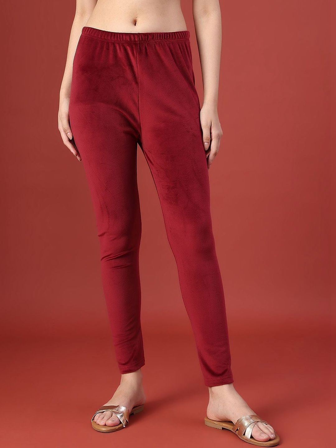 V-Mart Velvet Mid-Rise Ankle Length Leggings-picture-10