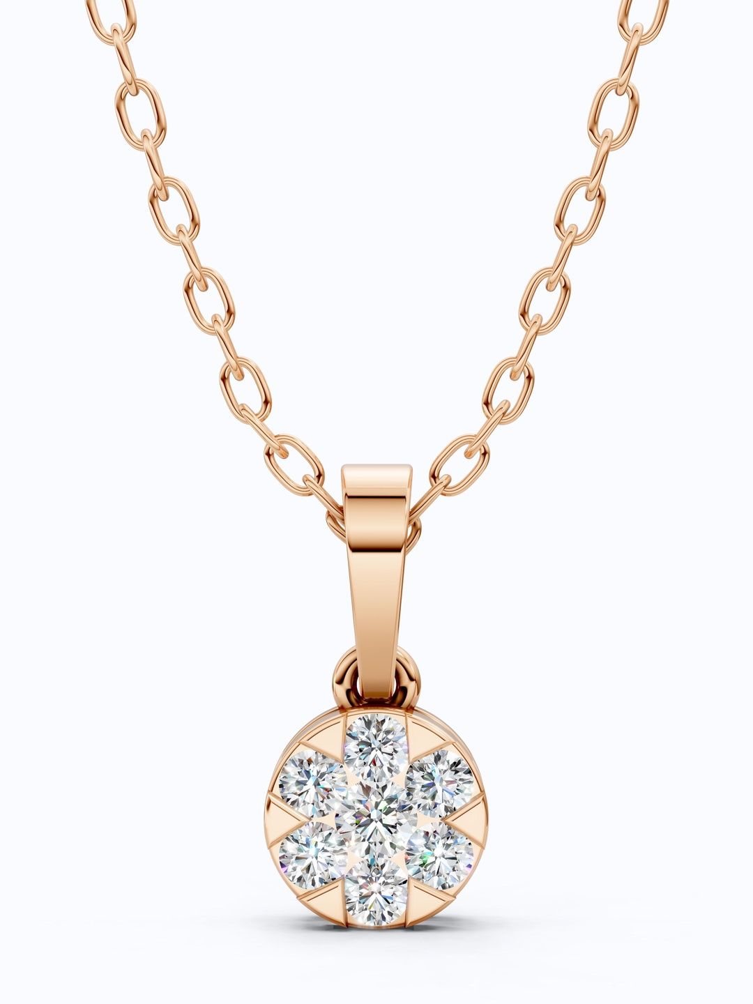 SHOORA DESIGNS 14 K Gold Minimalist Blossom Floral Diamond Pendant-picture-30