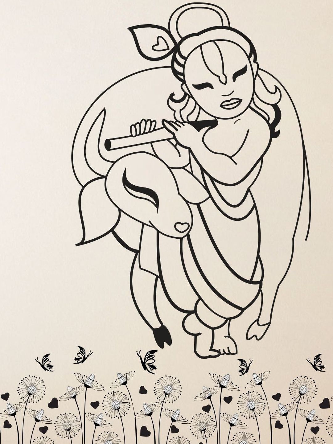 Sai Designs Black Lord Krishna Paper Decals and Stickers-picture-31