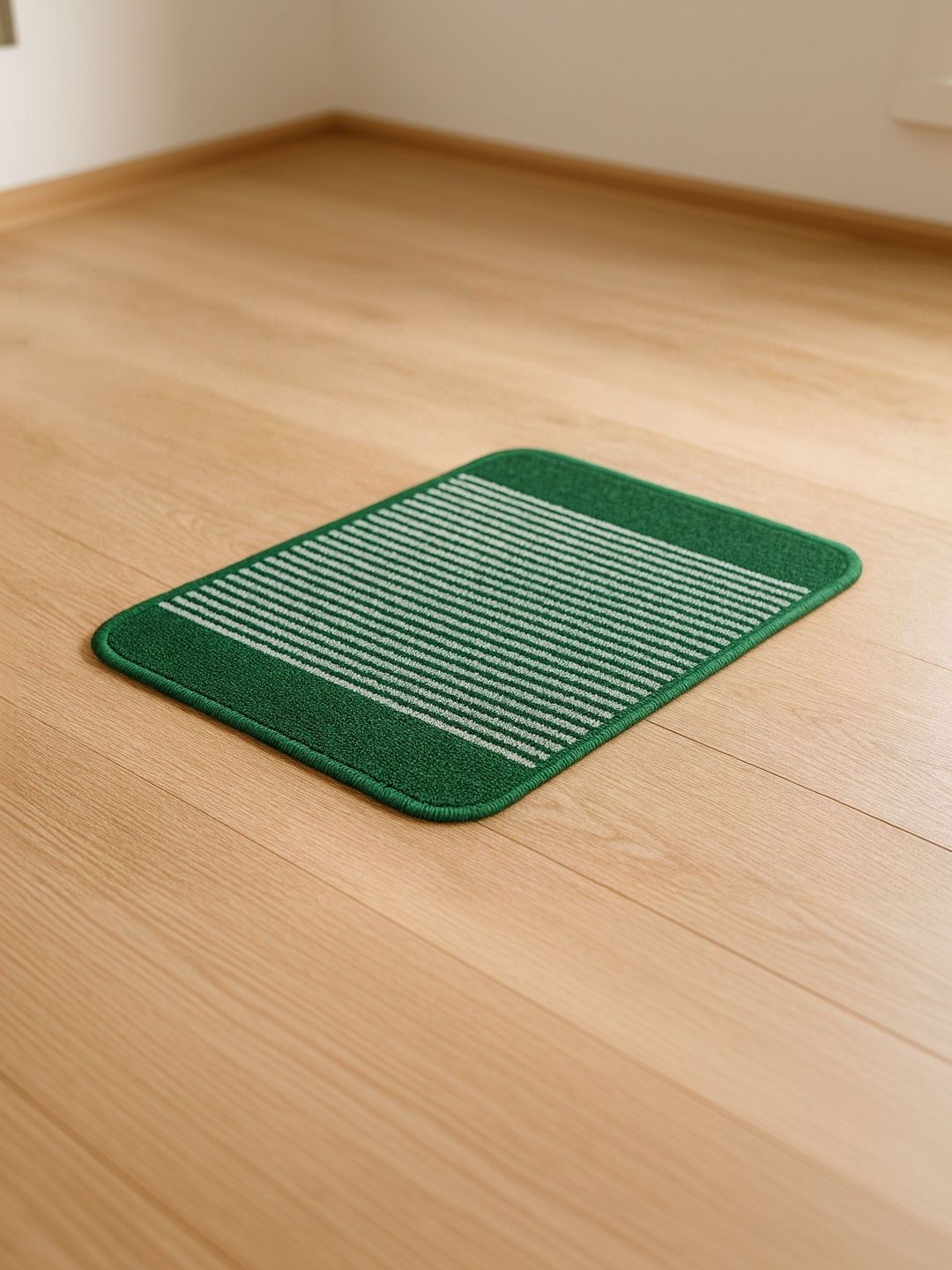 GEET CREATIONS Green Striped Anti-Skid Doormat-image-37