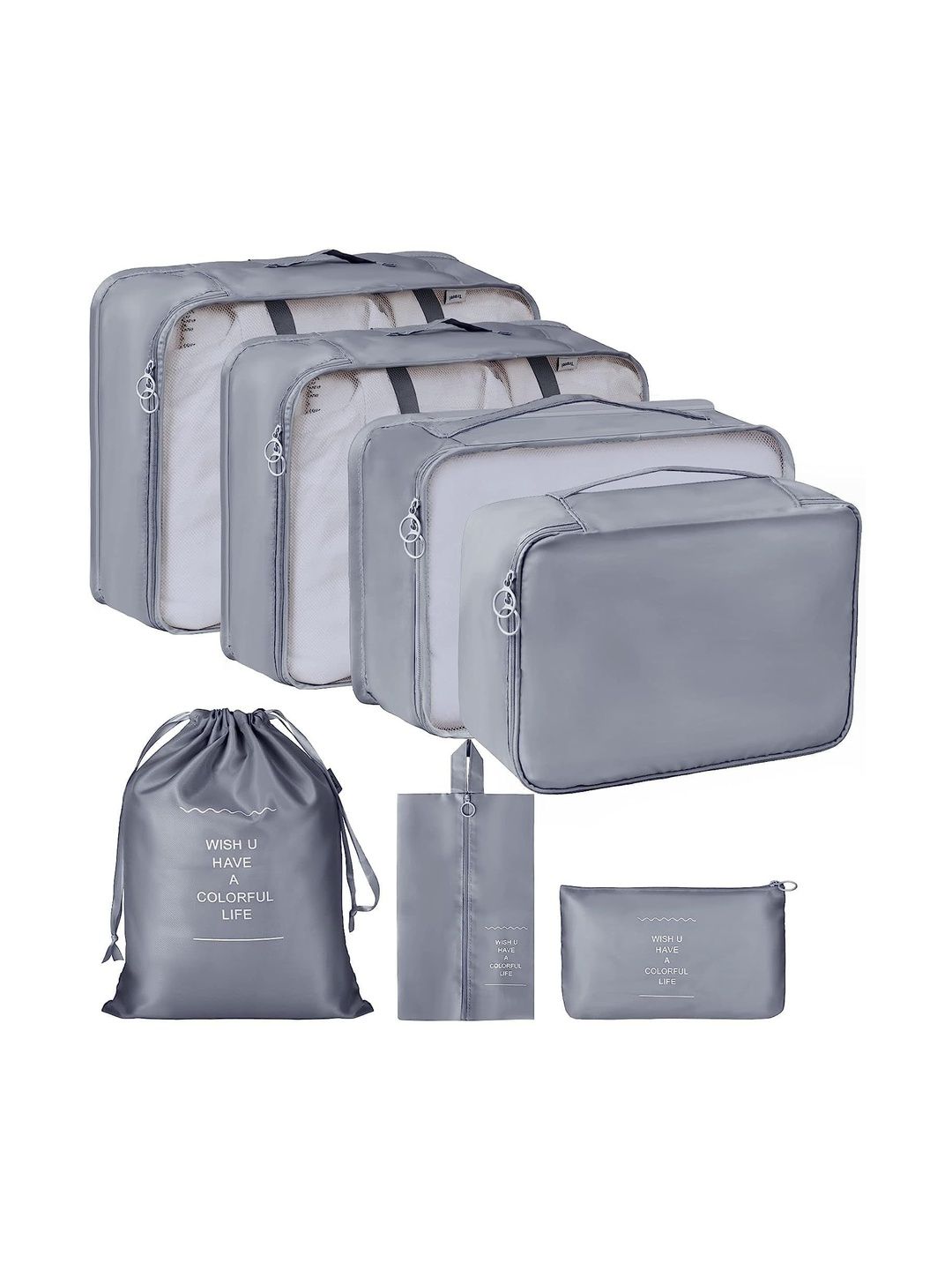 Firstseen Grey 7 Pieces Reusable Multi-Utility Travel Luggage Organisers Packing Bags-picture-34