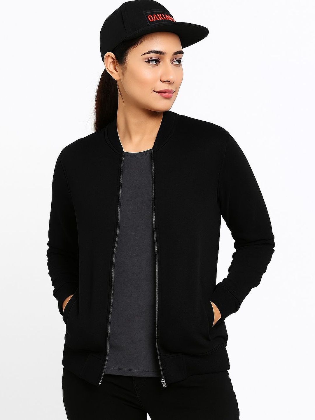 SCROTT FITNESS Women Fleece Bomber Jacket-picture-5
