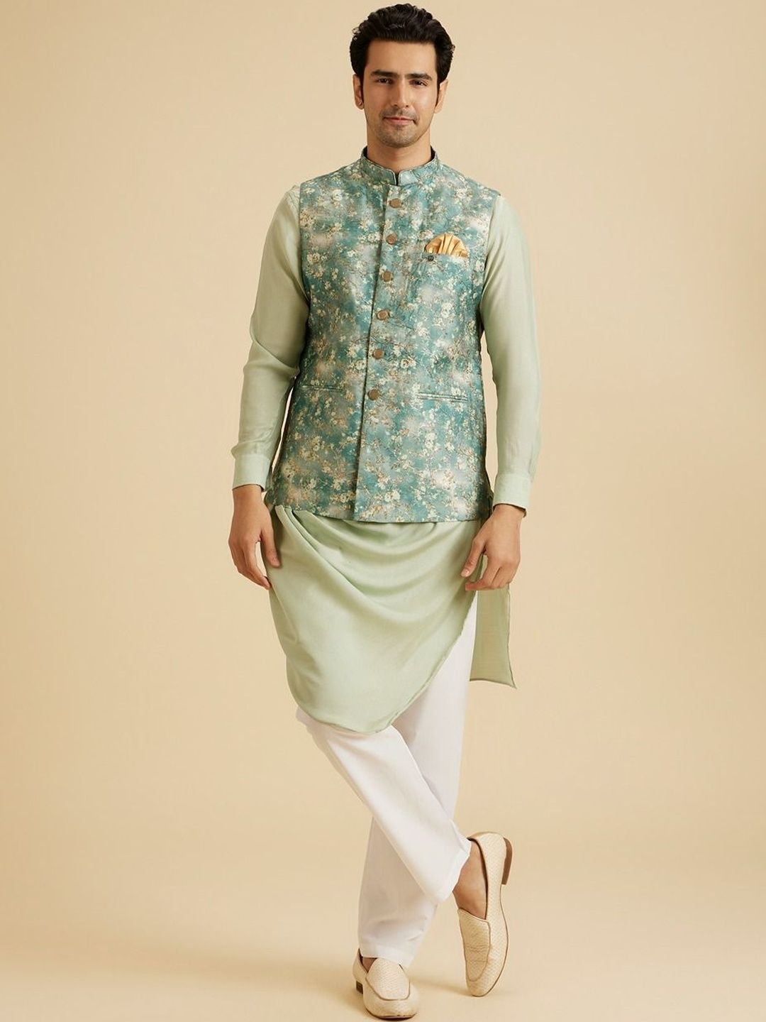 Manyavar Printed Nehru Jackets-image-26