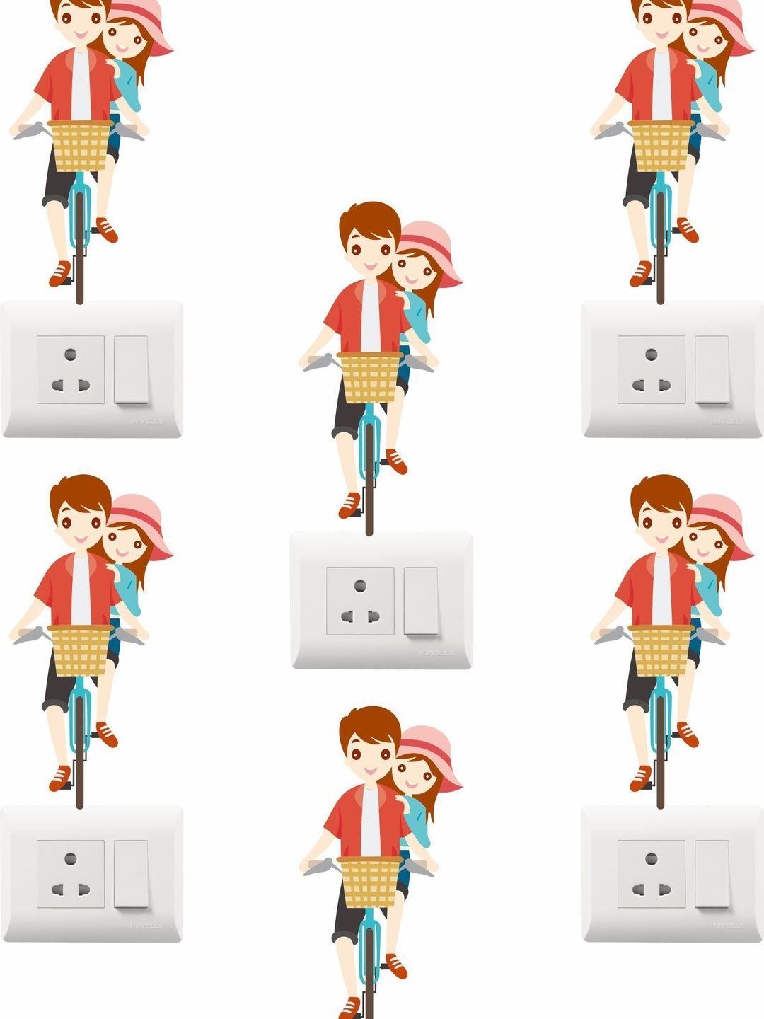 Sai Designs 6 Pcs Red & Blue Switch Board Stickers-picture-27