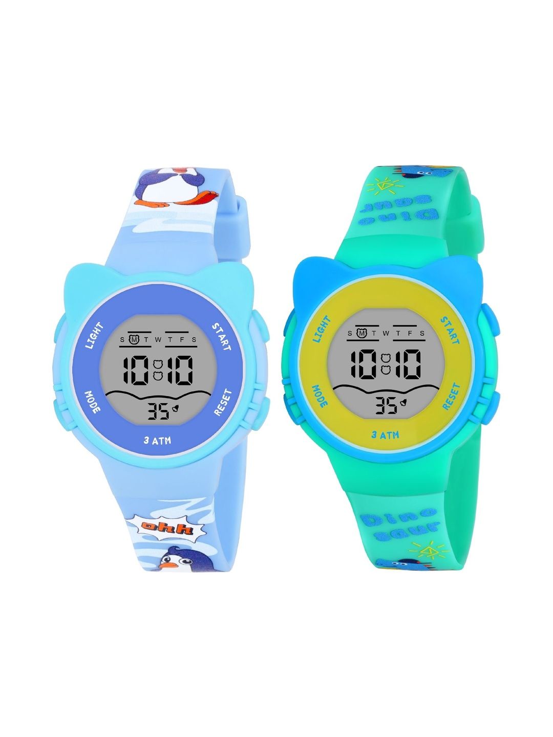 KIDSUN Girls Printed Dial & Straps Digital Multi Function Watch 8012_COMBO_BLUE_GREEN-picture-52