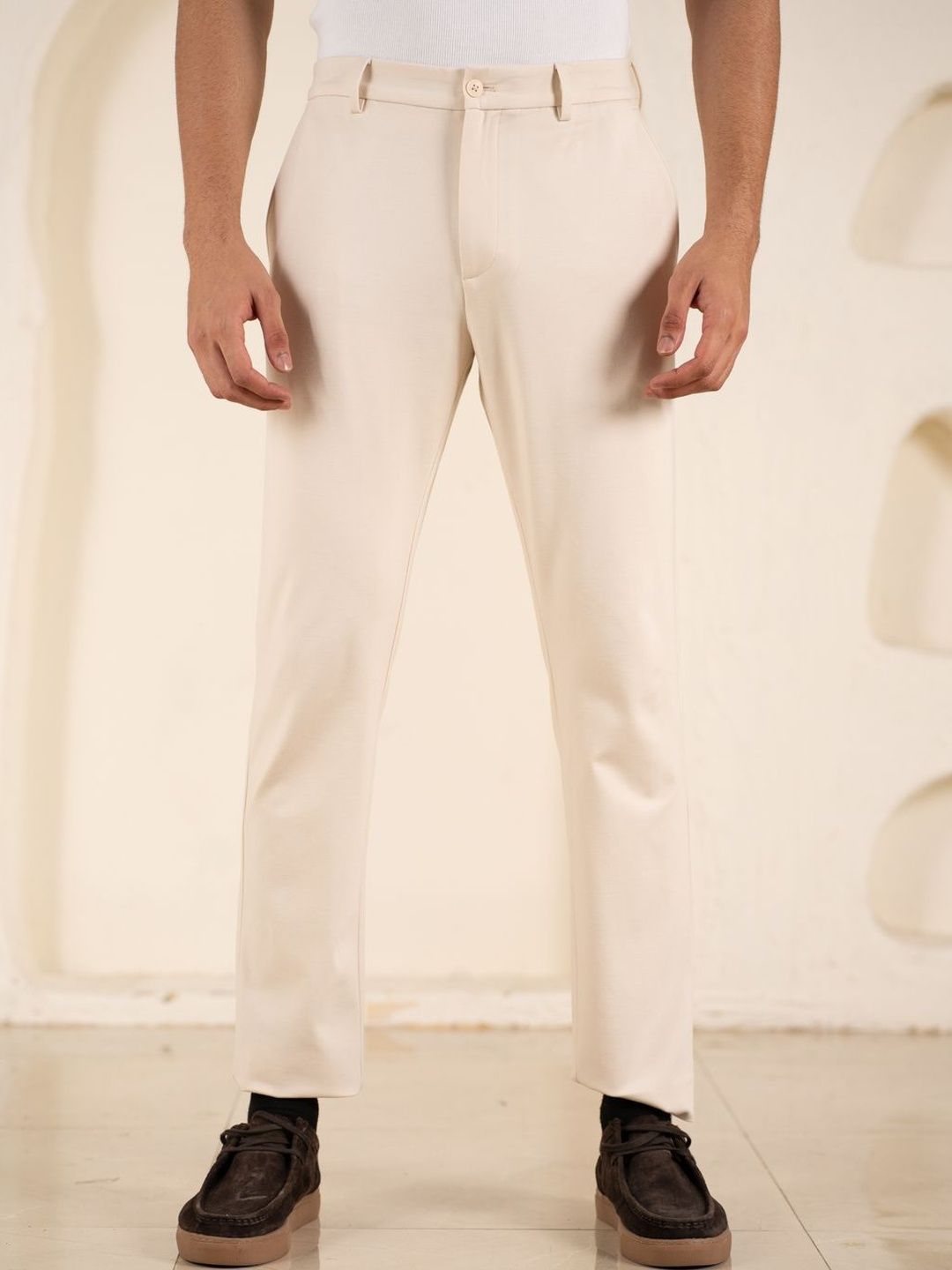 The Pant Project Men Smart Straight Fit Wrinkle Free Trousers-picture-20