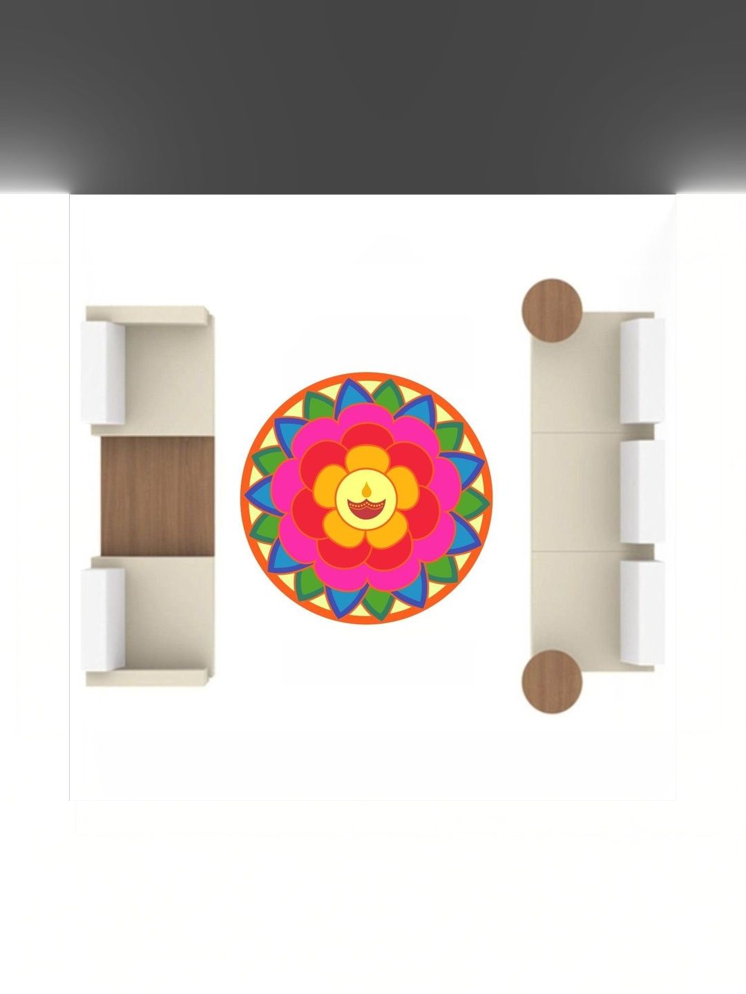 Sai Designs Pink & Yellow Adhesive Rangoli Sticker-picture-17