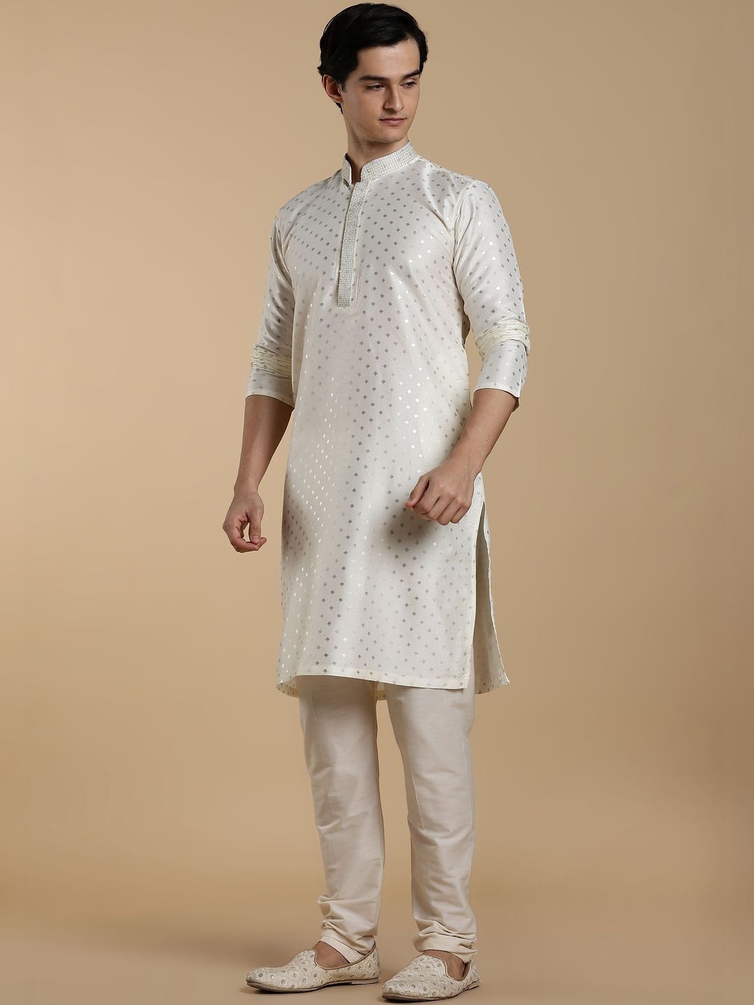 Anouk Men Geometric Printed Thread Work Floral Kurta-picture-26