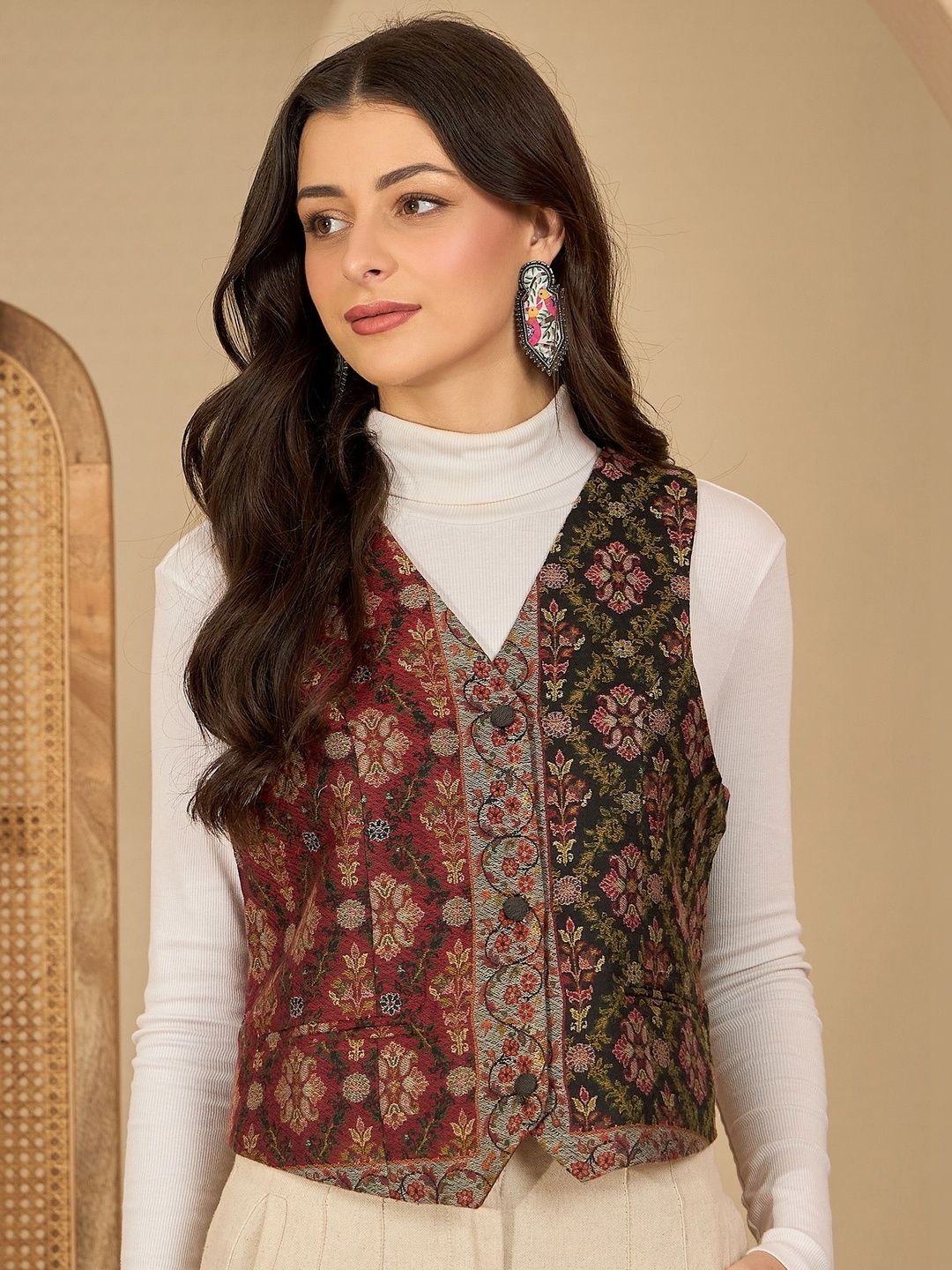 all about you Women Floral Woven with Embroidered Jacket-picture-41