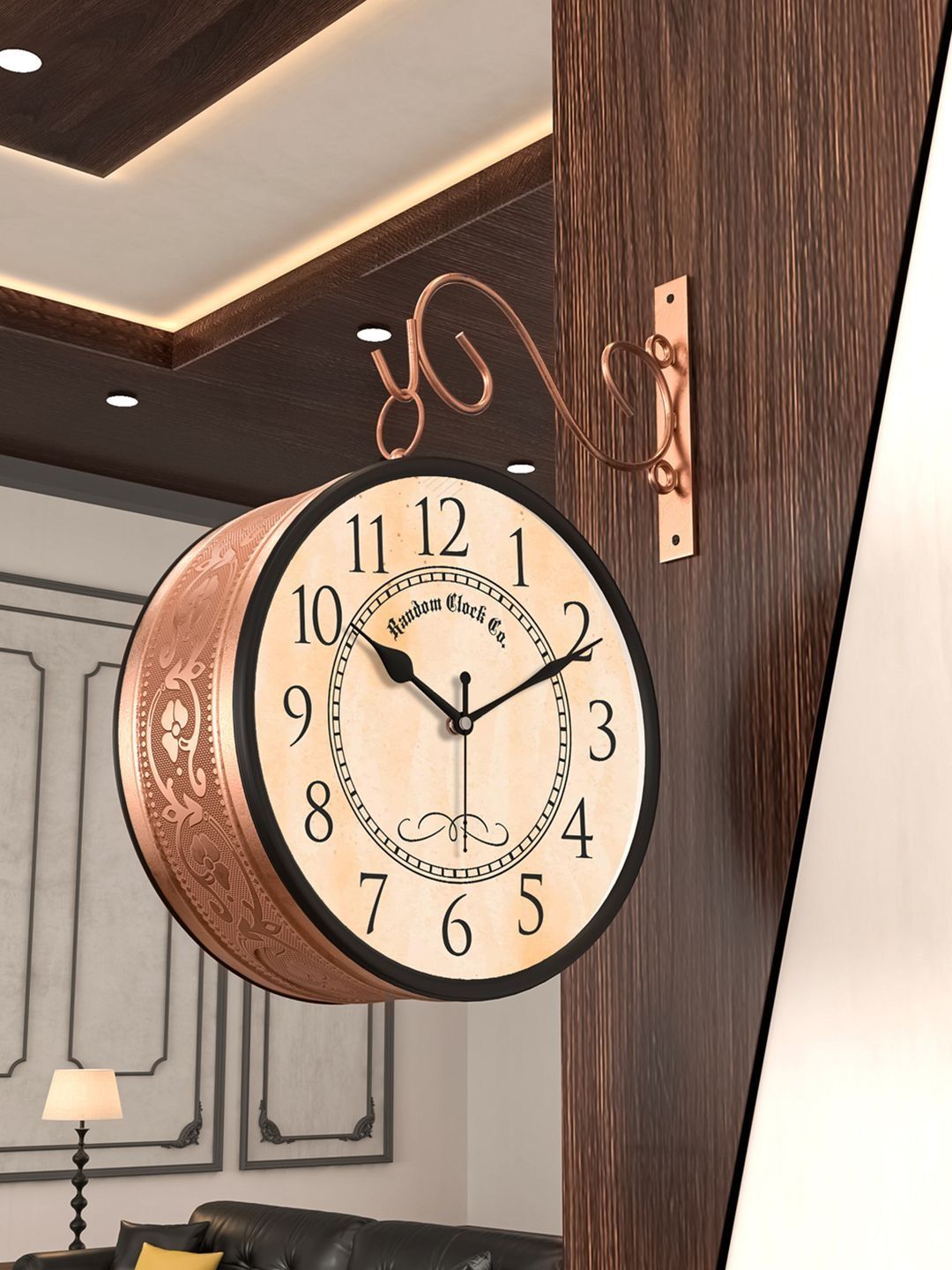 RANDOM Multicoloured & Copper-Toned Textured Vintage Wall Clock-image-39