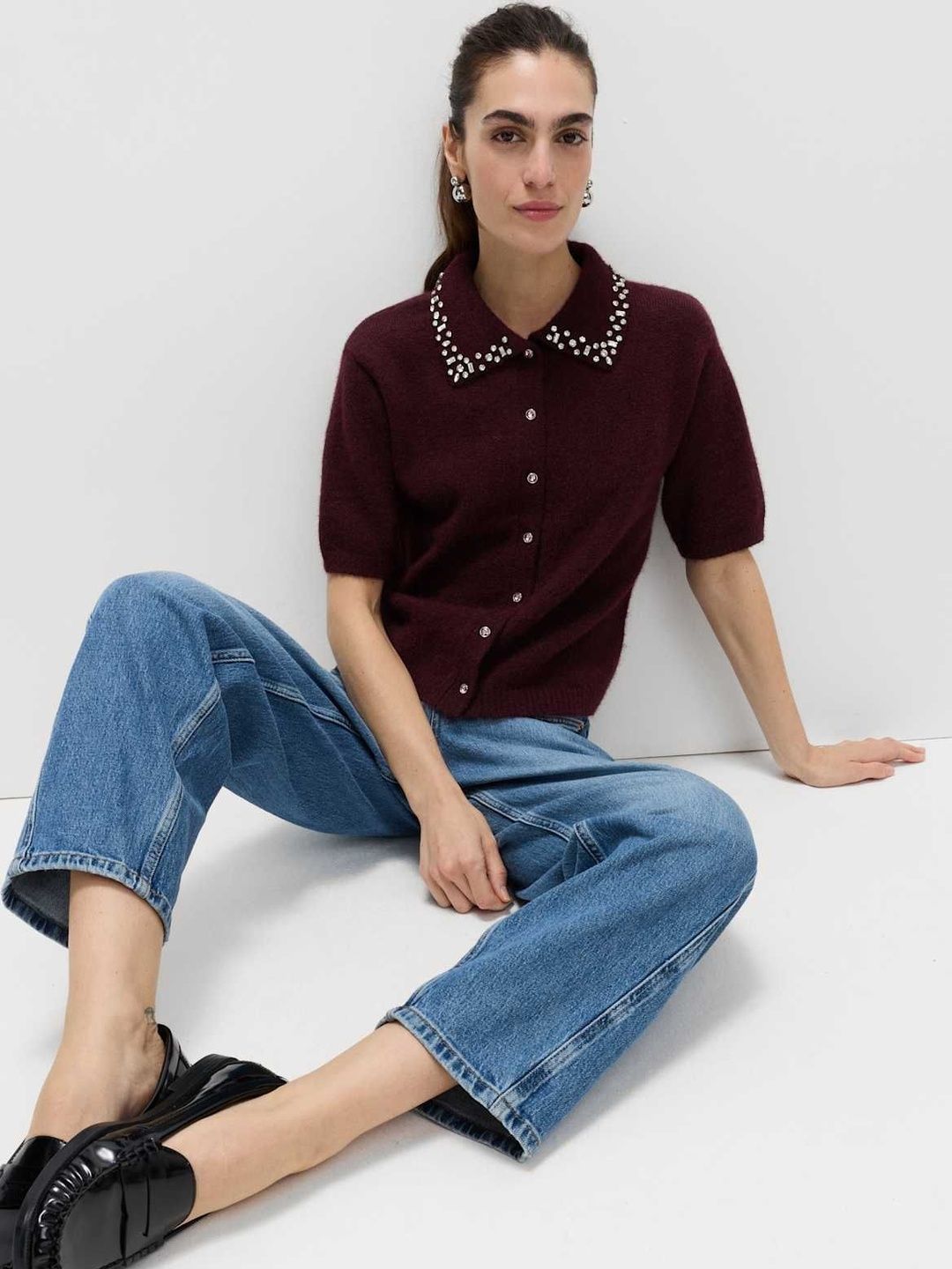 Marks & Spencer Embellished Cropped Cardigan with Wool-picture-12