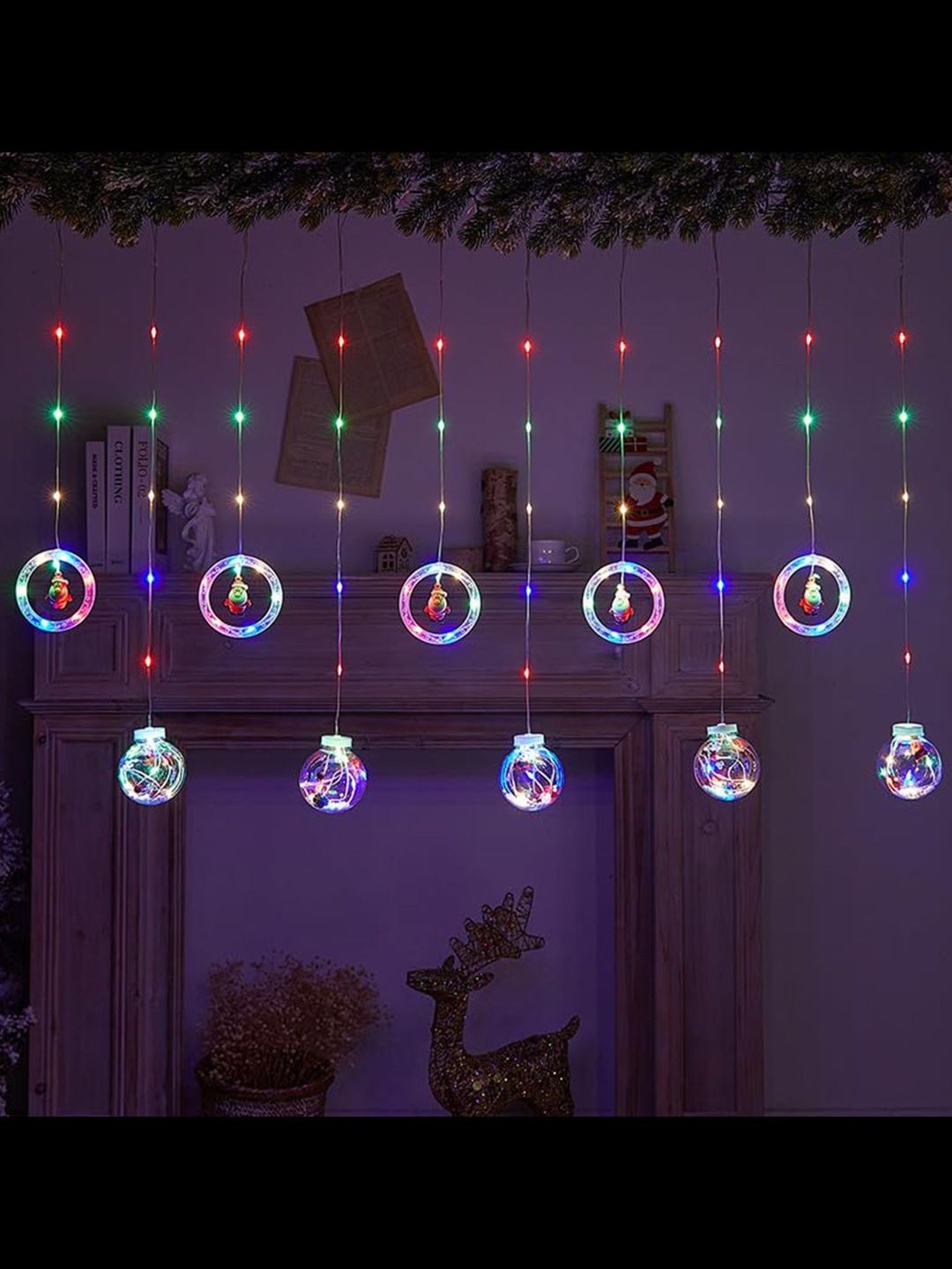 The Purple Tree 2.5 m Blue Tangle-Free 130 LEDs Christmas Ball Shaped String Lights-picture-52