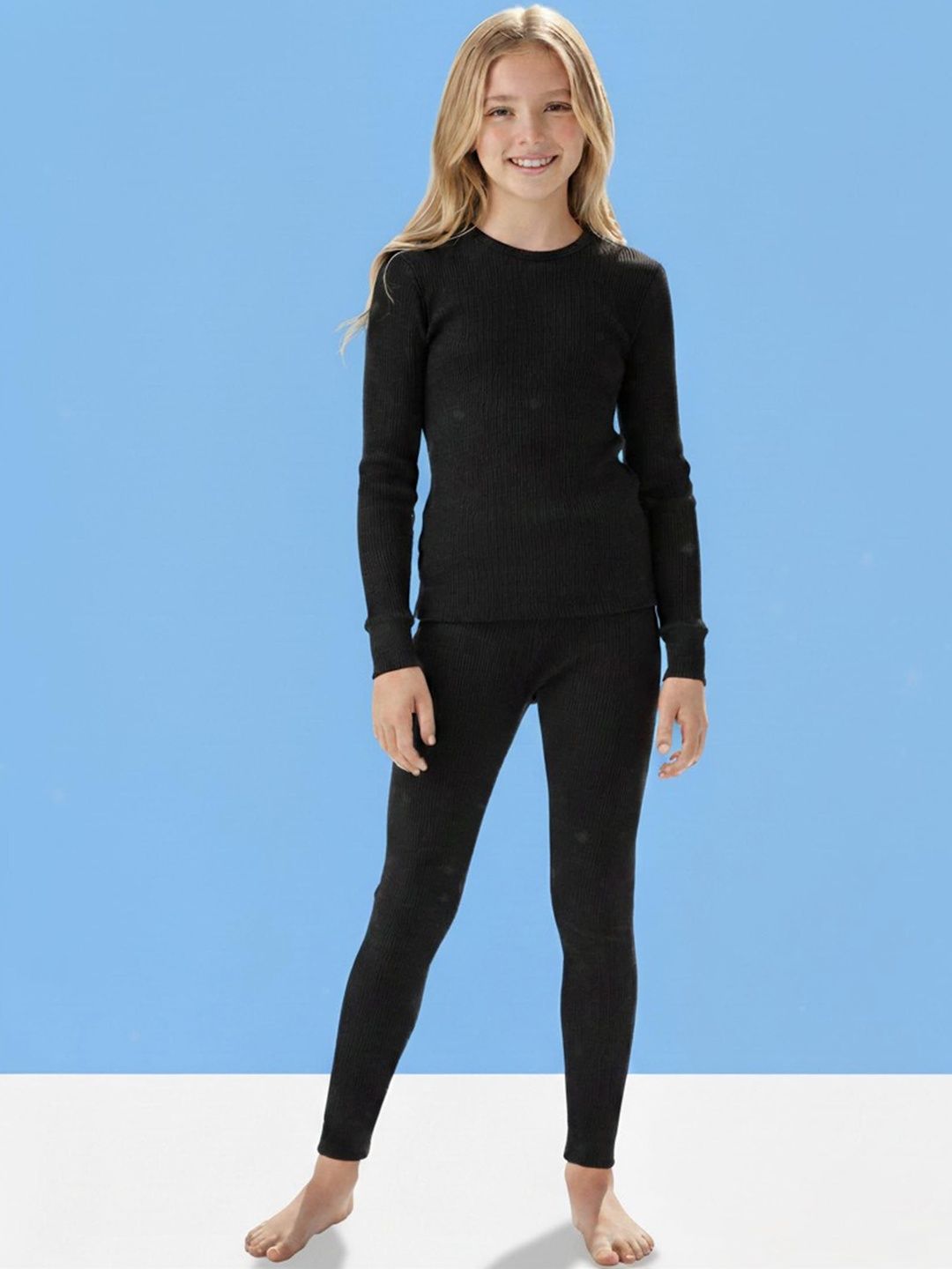 T.T. Kids Girls Round Neck Long Sleeves Thermal Set-picture-32