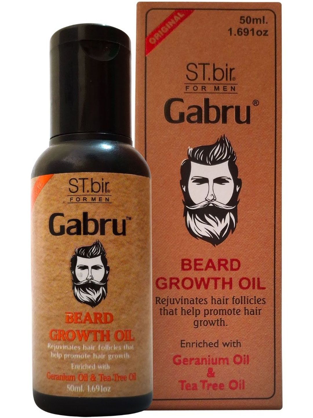 GABRU Beard Growth Oil With Geranium & Tea Tree Oil - 50 ml