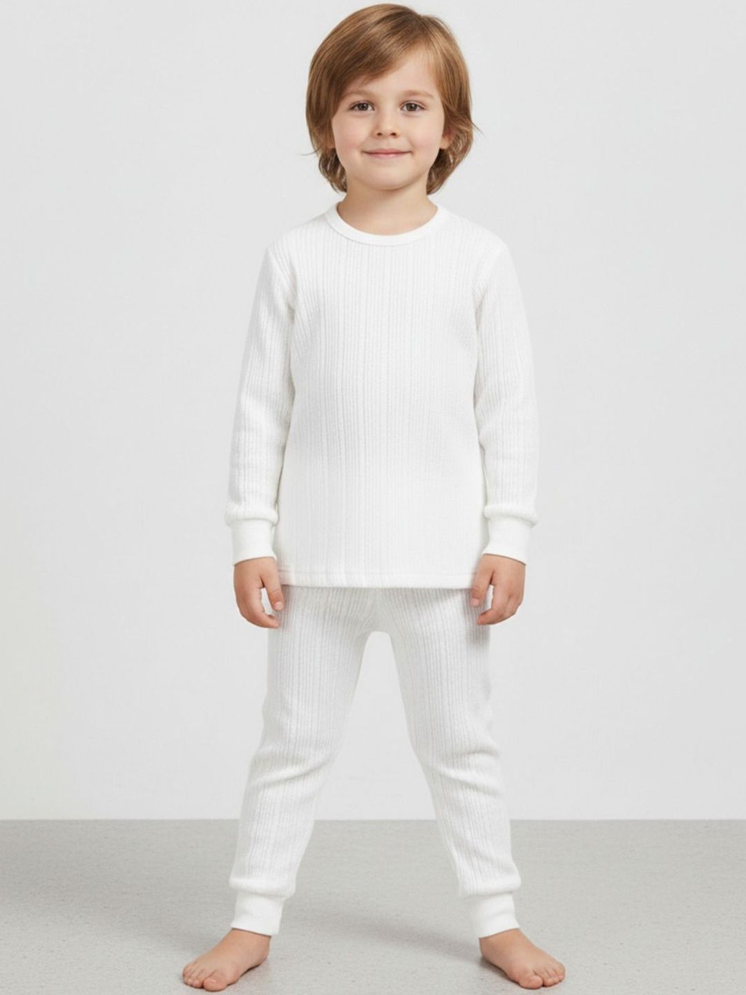 DESNUDA Kids Ribbed Cotton Round Neck Thermal Set-picture-18