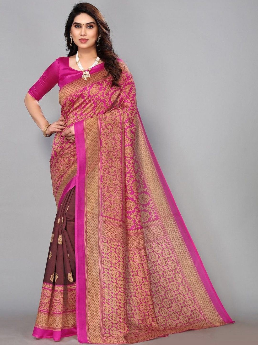 JANOI Ethnic Motifs Zari Art Silk Designer Fashion Saree-picture-37