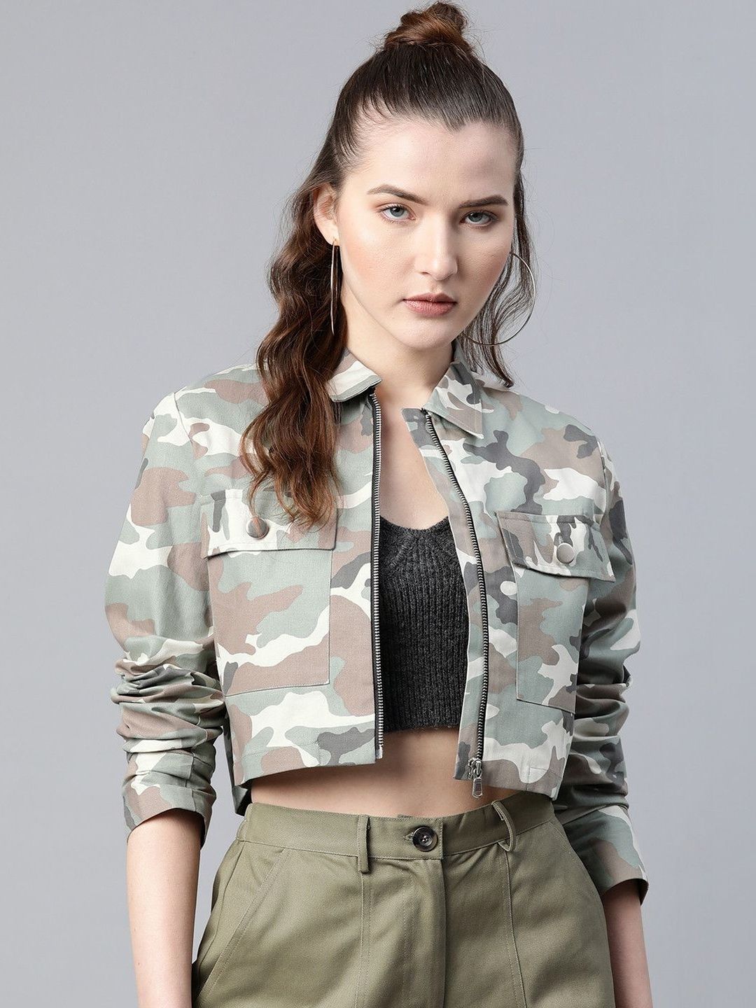 CORSICA Women Camouflage Crop Denim Jacket-picture-28