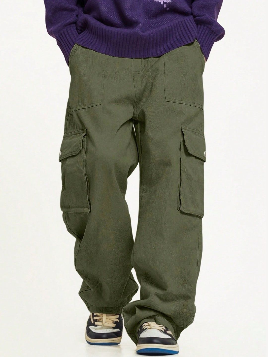 R.Code by The Roadster Life Co. Men High-Rise Cargos Trousers-picture-18