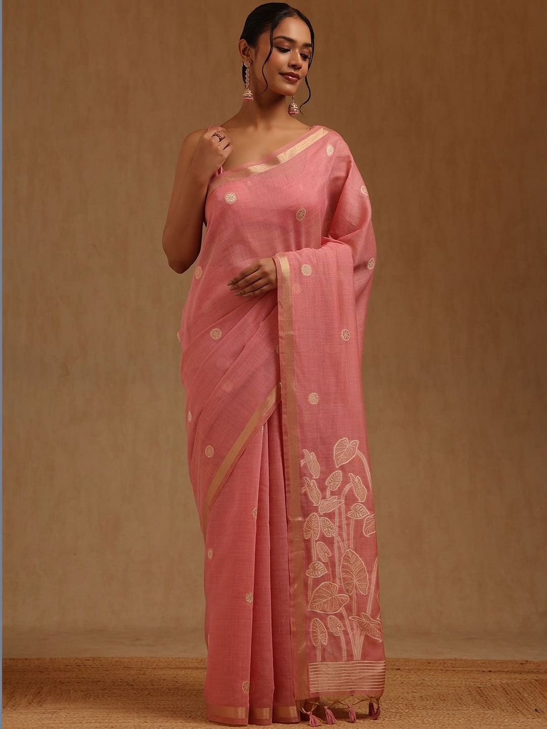 Soch Woven Design Zari Handloom Chanderi Saree