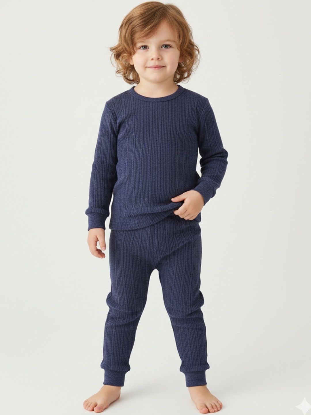 DESNUDA Kids Ribbed Cotton Round Neck Thermal Set-picture-12