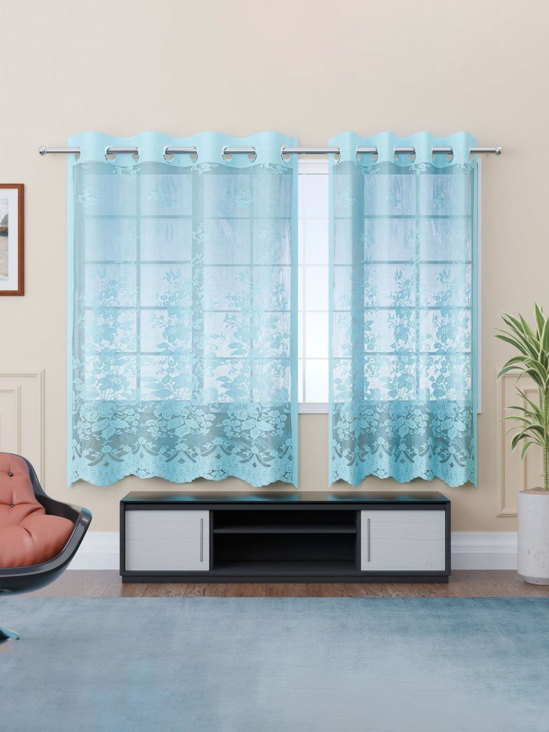 HOMESTIC Blue Set of 2 Floral Window-picture-20