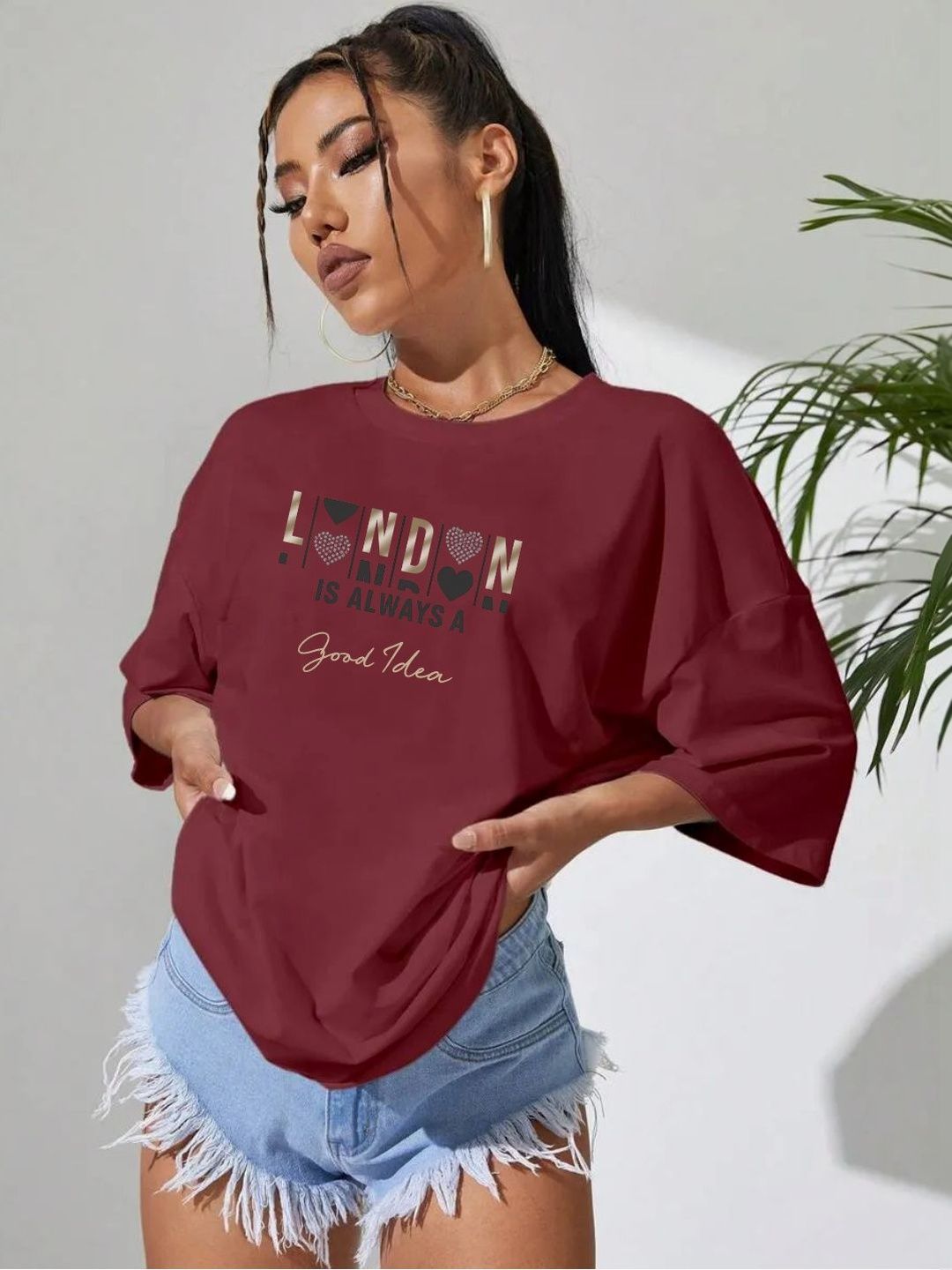 SZN Women Typography Printed Dolman Sleeves T-shirt-picture-38