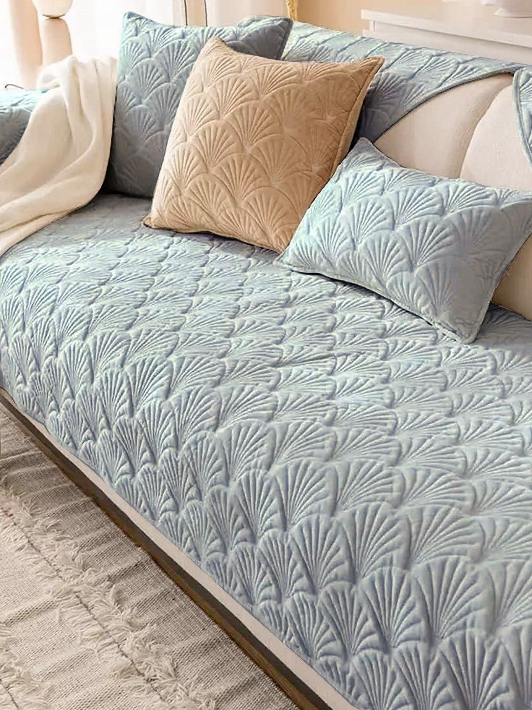 cortina grey & blue sofa cover with arms