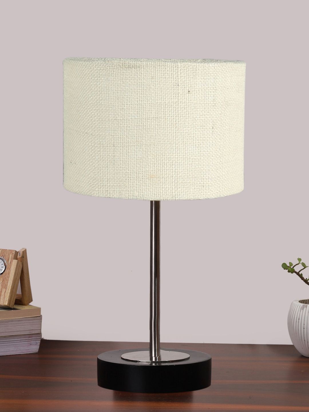 Aura White Textured Wood Contemporary Cylindrical Shaped Table Lamp-picture-25