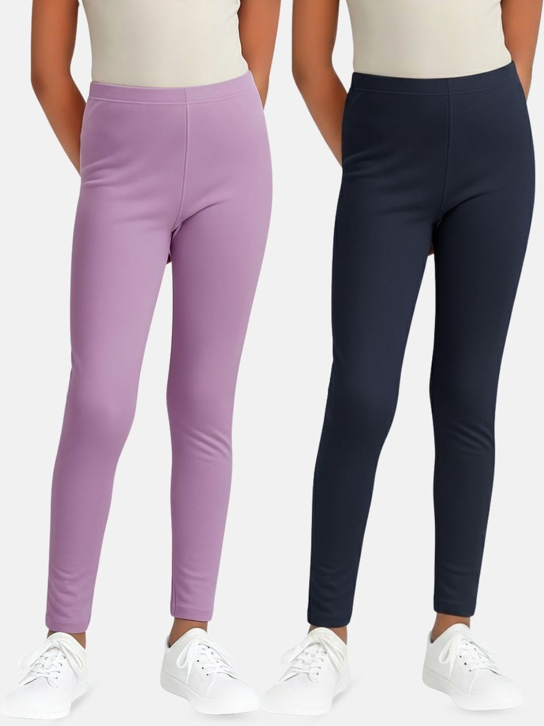 mackly Pack Of 2 Cotton Ankle Length Leggings-picture-31