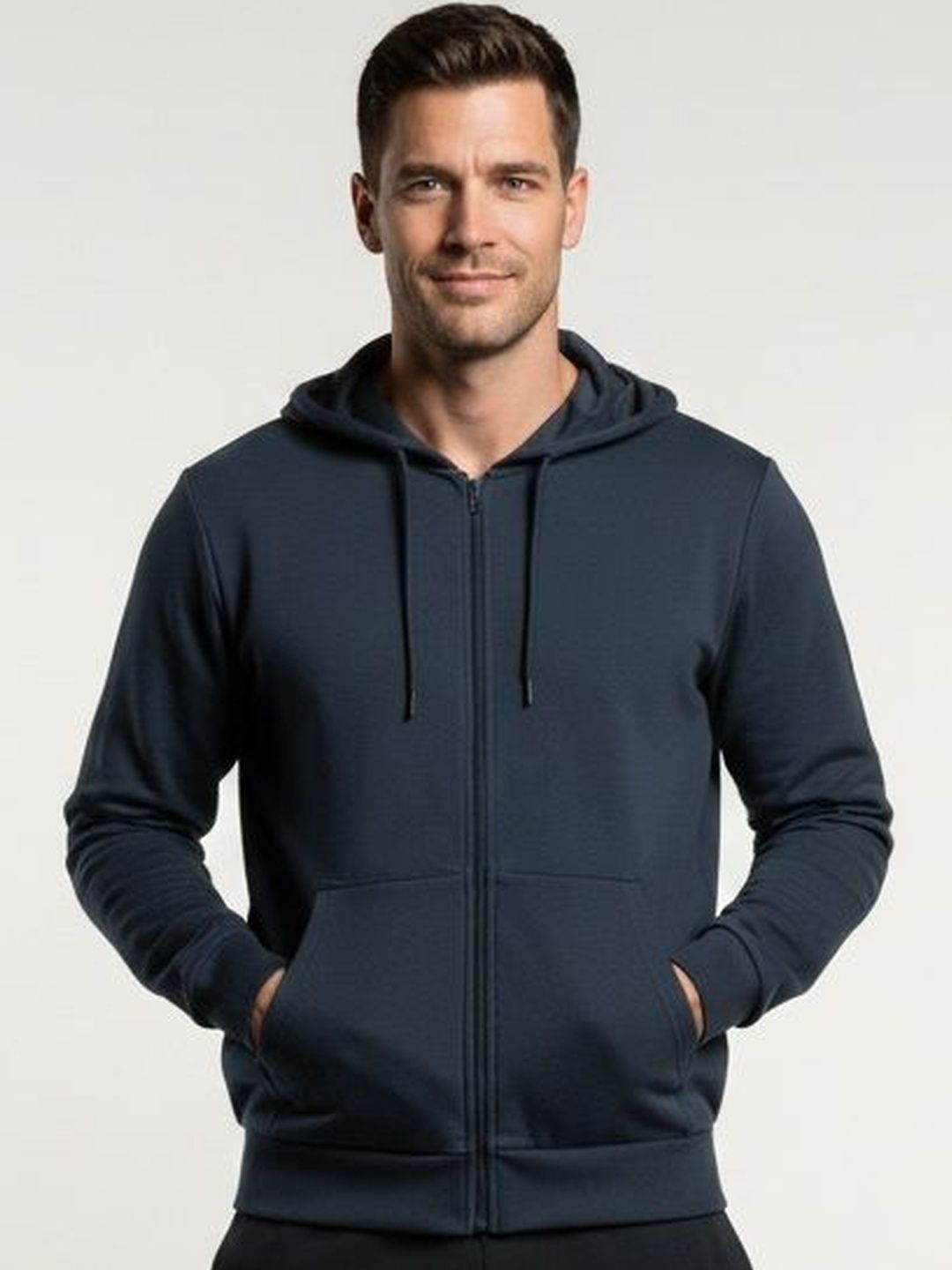 The Roadster Lifestyle Co Cotton Hooded Zipper Front-Open Sweatshirt-picture-17