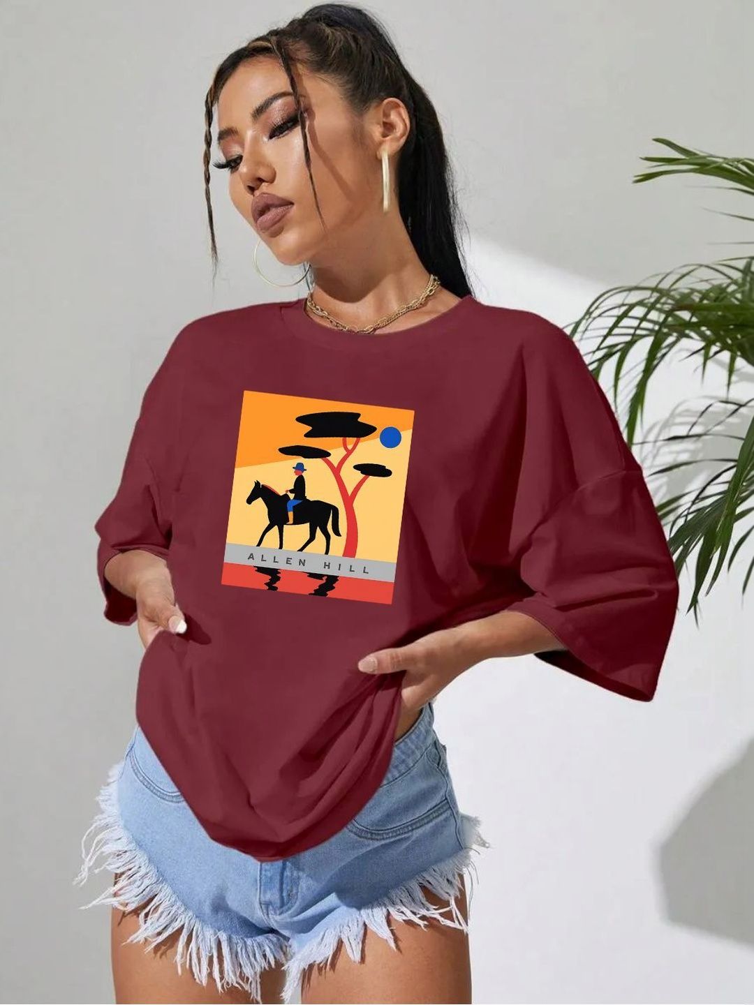 SZN Women Printed Drop-Shoulder Sleeves T-shirt-picture-39