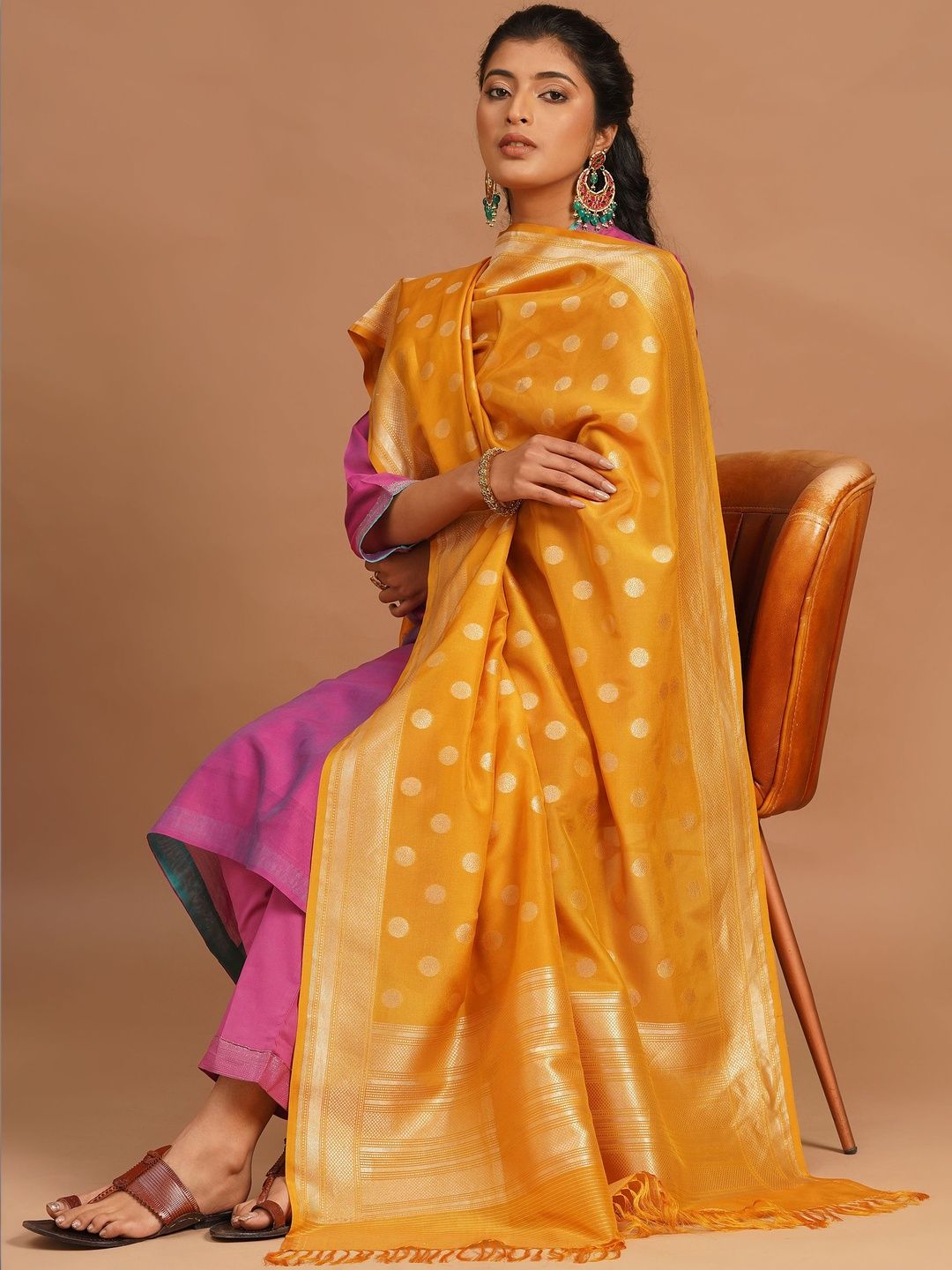 JAYPORE Woven Design Dupatta with Zari-picture-17