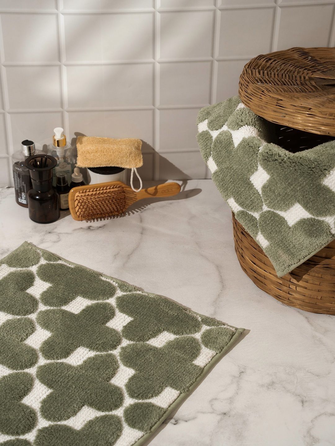 RALIA HOMES Printed Olive-Green Anti-Skid Floor Mats & Dhurries-image-11