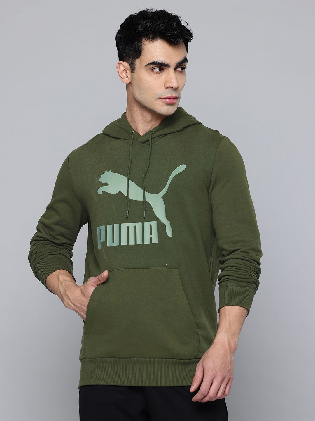 Puma Brand Logo Printed Hooded Pure Cotton Pullover-image-7