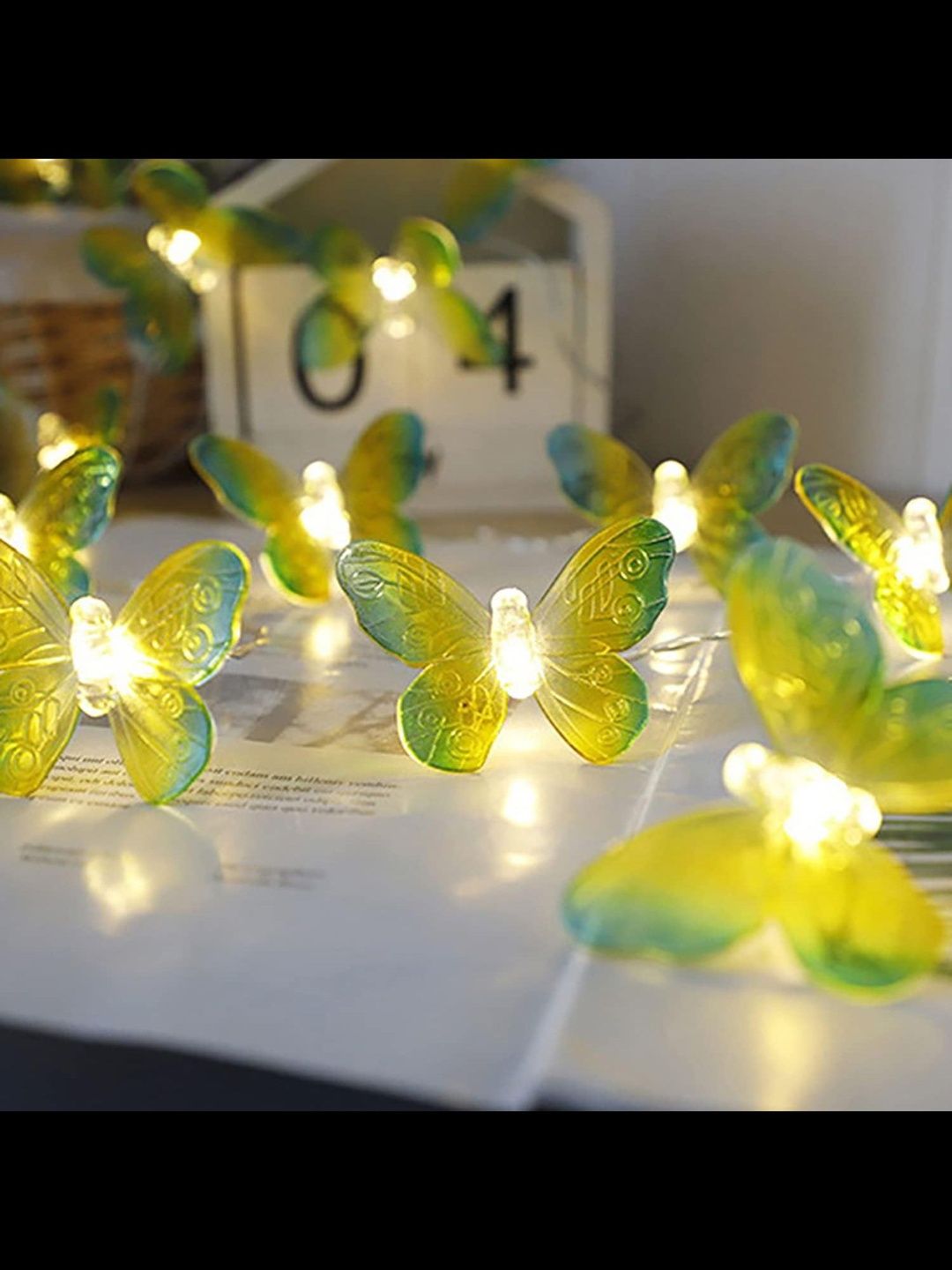 The Purple Tree 3m Green & Yellow Tangle-Free 20 LEDs Butterfly Shaped String Lights-picture-38