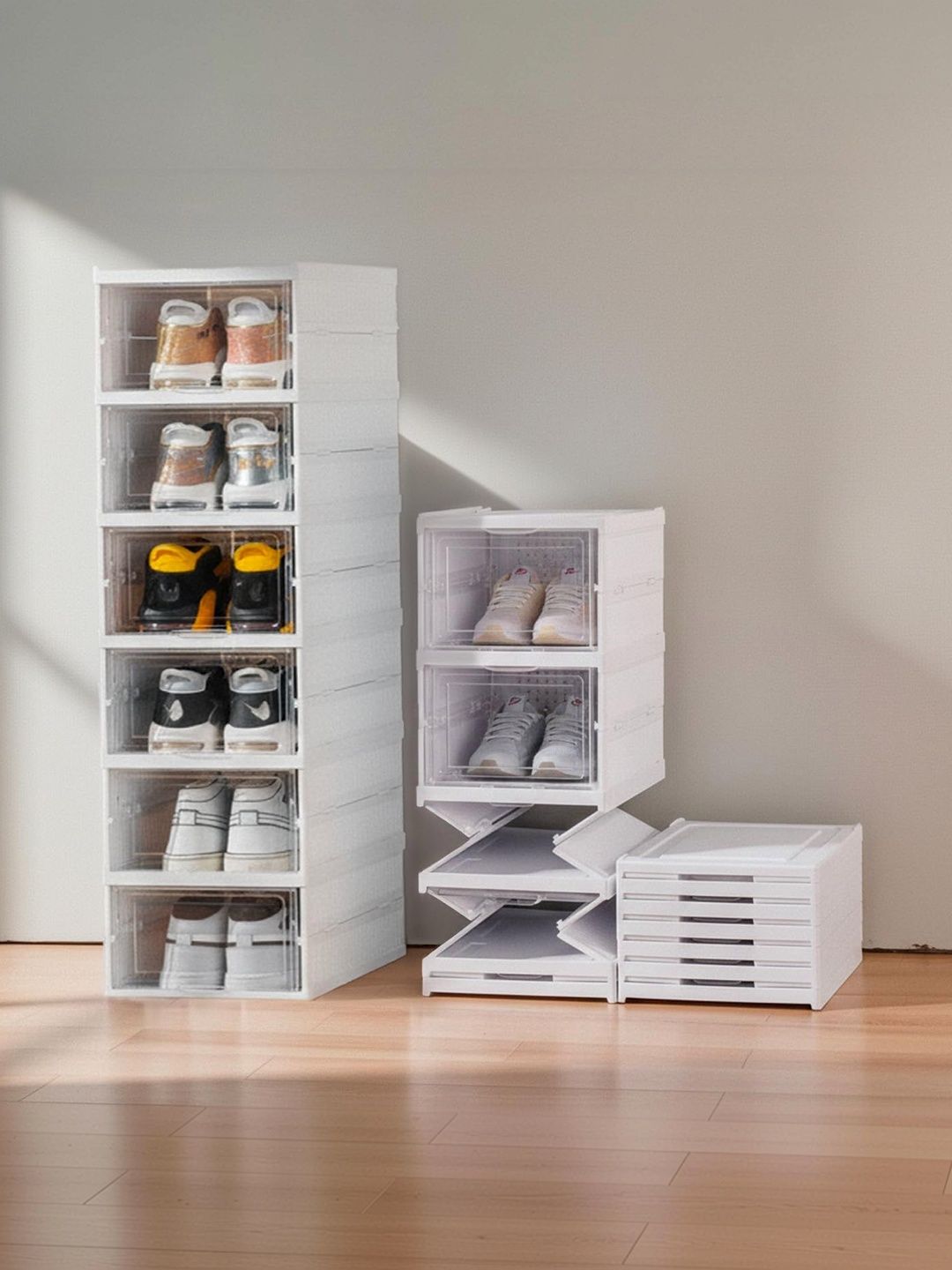 prettykrafts White Set of 1 Regular Shoes Organiser Organisers-image-47