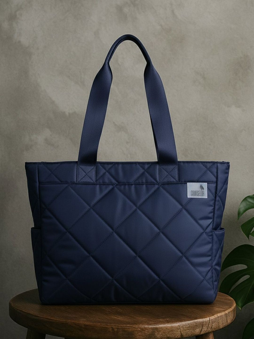 COUNSELOR Textured Structured Tote Bag with Quilted-picture-41