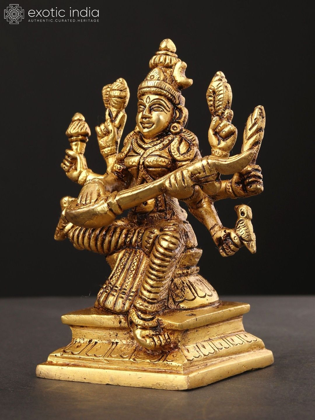 Exotic India Gold-Toned Religious Figurine Showpiece-picture-30