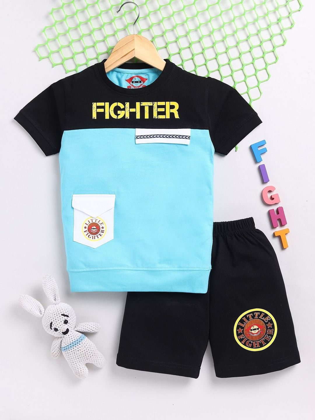 LITTLE FIGHTER Boys Colourblocked T-shirt with Shorts-picture-36