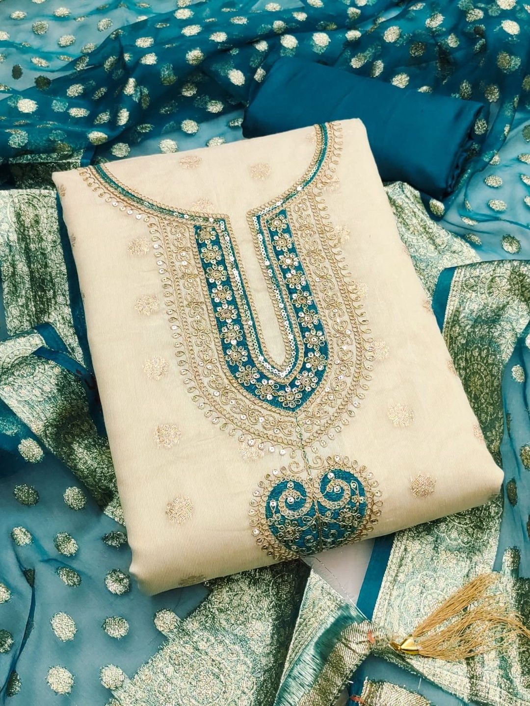 KALINI Embroidered Unstitched Dress Material-picture-18