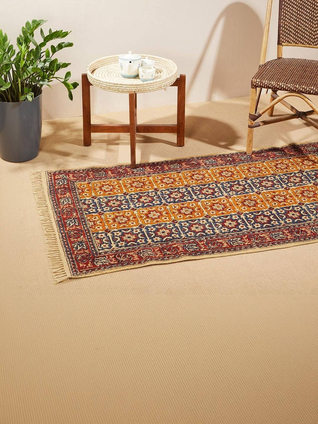 Fabindia Printed Cotton Brown Floor Mats & Dhurries-picture-22
