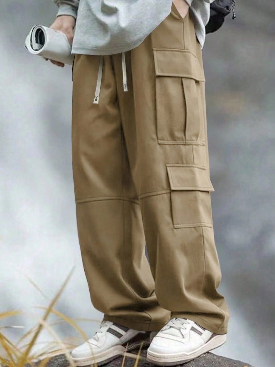 R.Code by The Roadster Life Co. Men High-Rise Cargos Trousers-picture-32