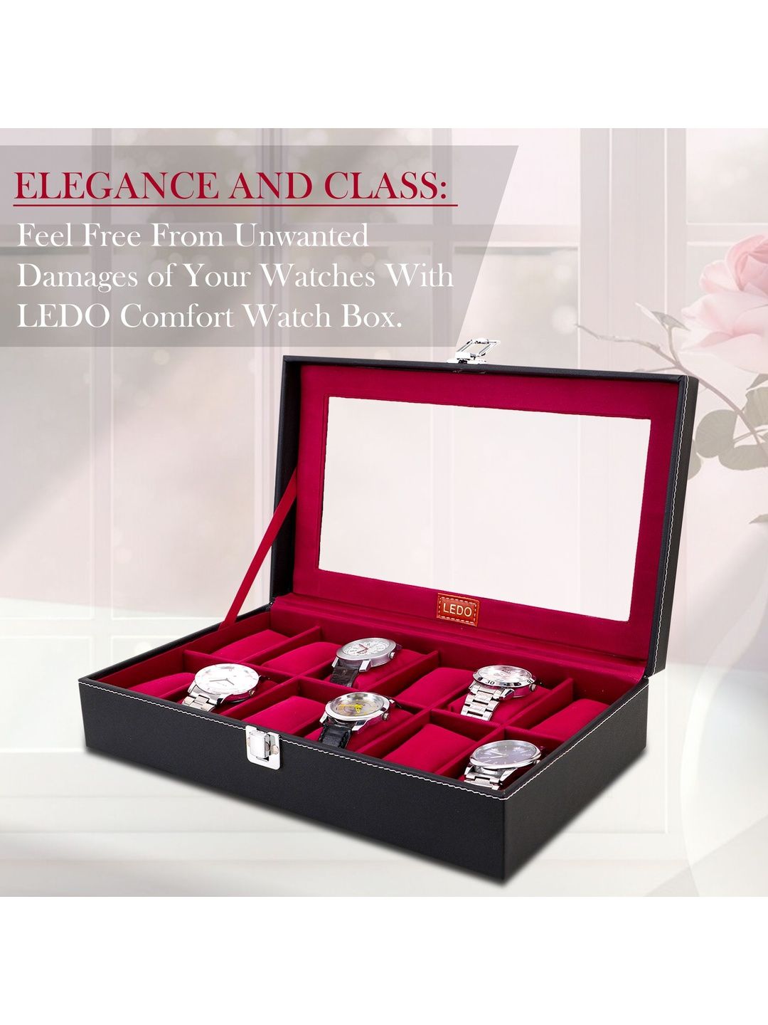 LEDO Black 12-Slot Watch Organiser-picture-34