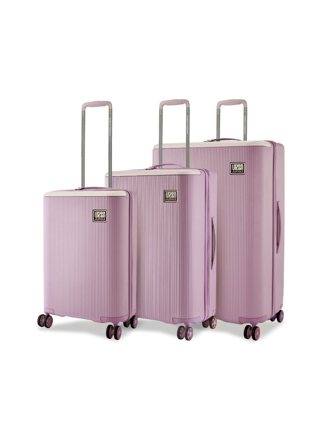 Urban Jungle Set Of 3 Lumolite Light Weight Hard Sided Trolley Bags-picture-17