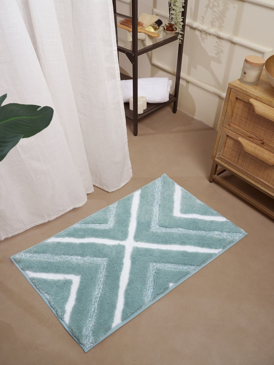 RALIA HOMES Printed Turquoise-Blue Anti-Skid Floor Mats & Dhurries-image-11