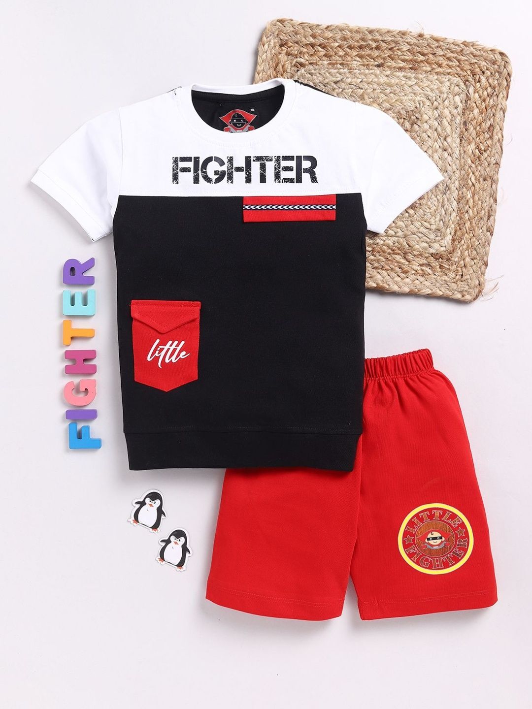 LITTLE FIGHTER Boys Printed T-shirt with Shorts-picture-32