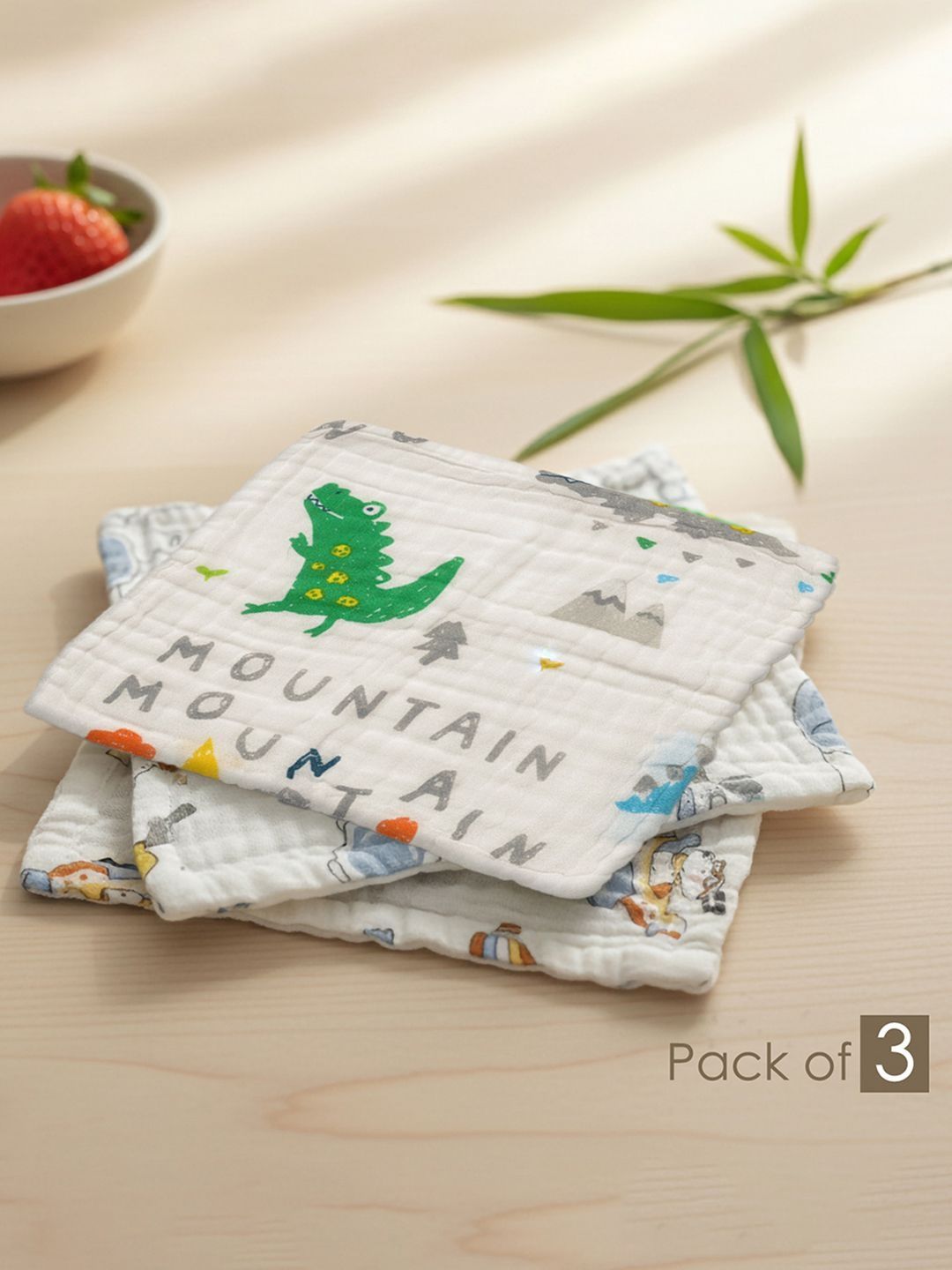 Baby Moo Set Of 3 Little Adventures Printed Soft Hankies Muslin Napkin-picture-38