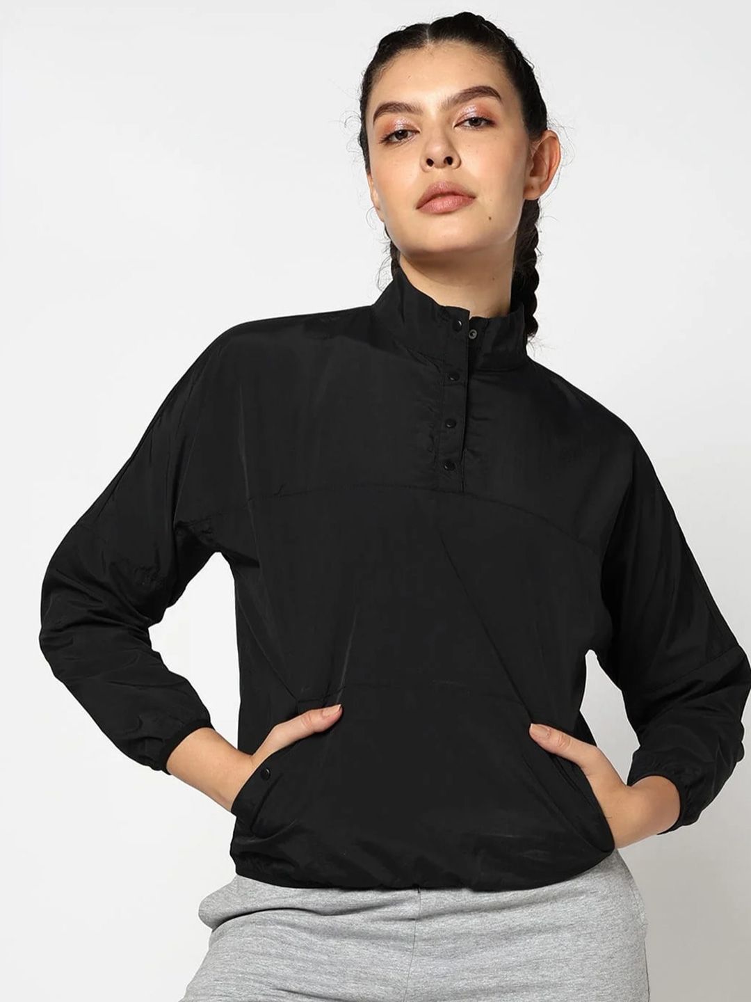 Performax Women Mock Collar Solid Lightweight Sporty Jacket-picture-37