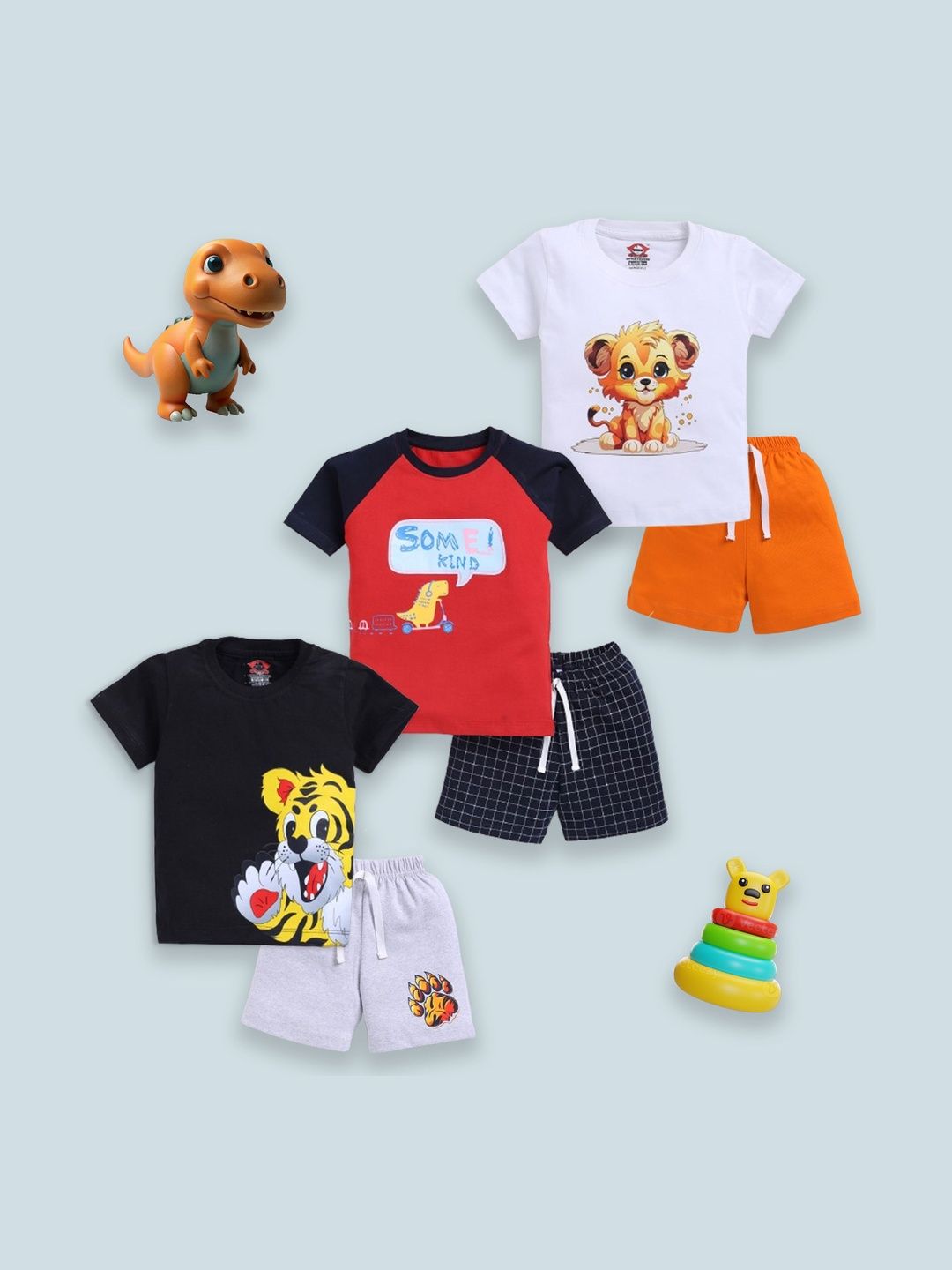 LITTLE FIGHTER Boys Printed T-shirt with Shorts-picture-24